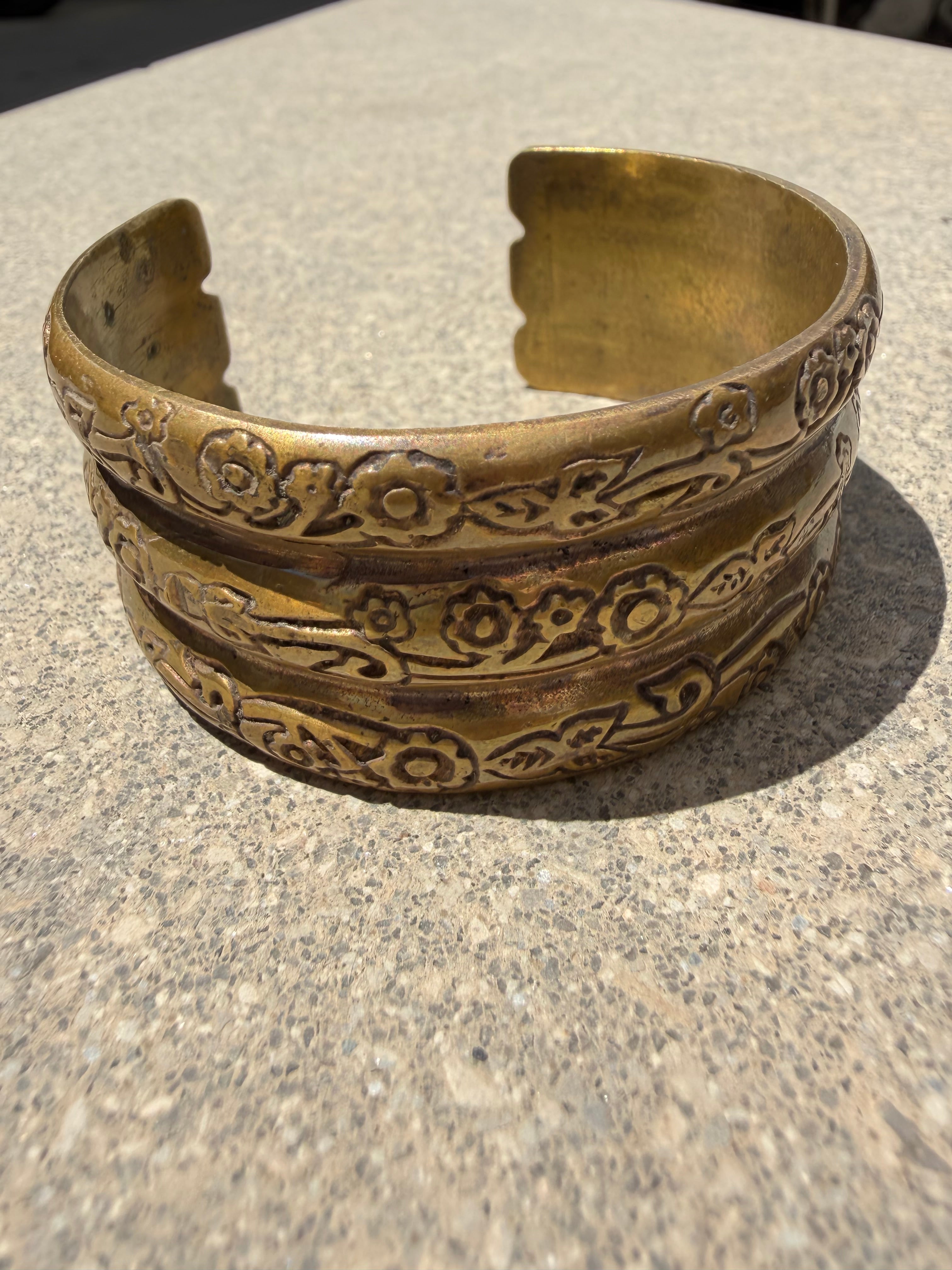 Bohemian brass bracelet