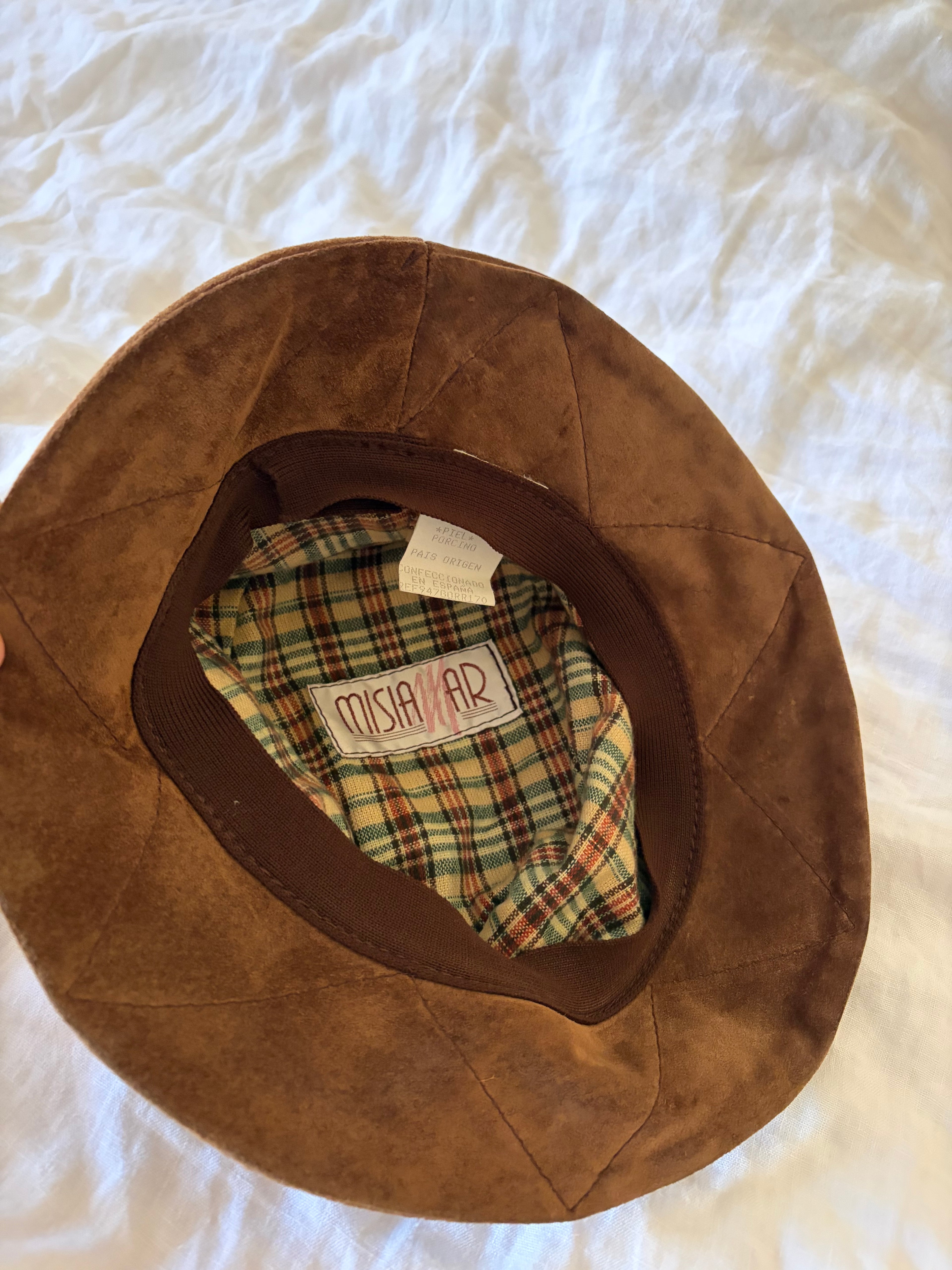 Vintage pigskin leather hat