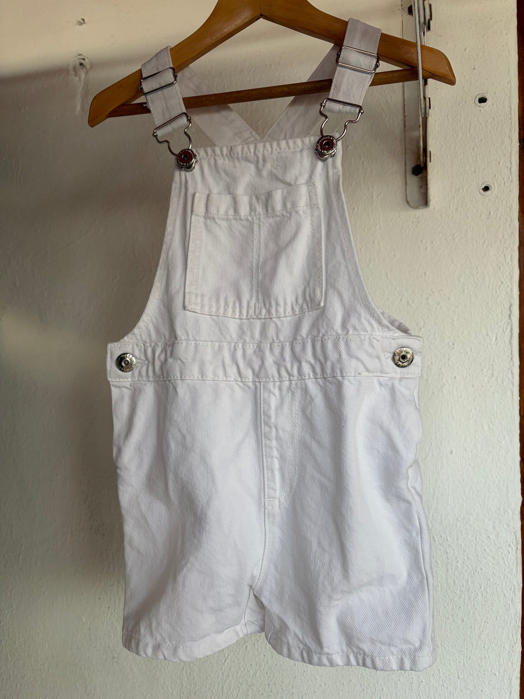Baby denim short overalls