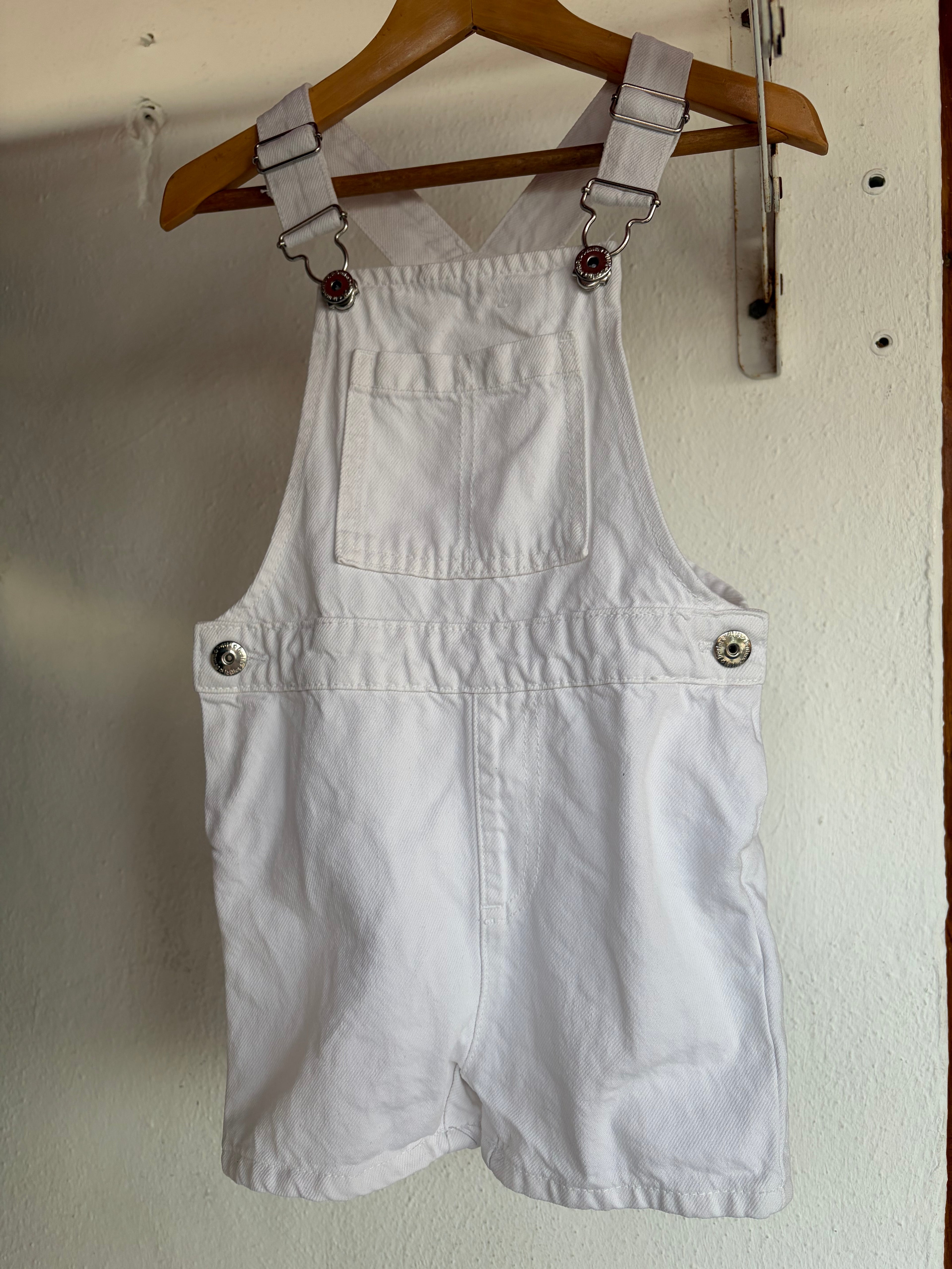 Baby denim short overalls