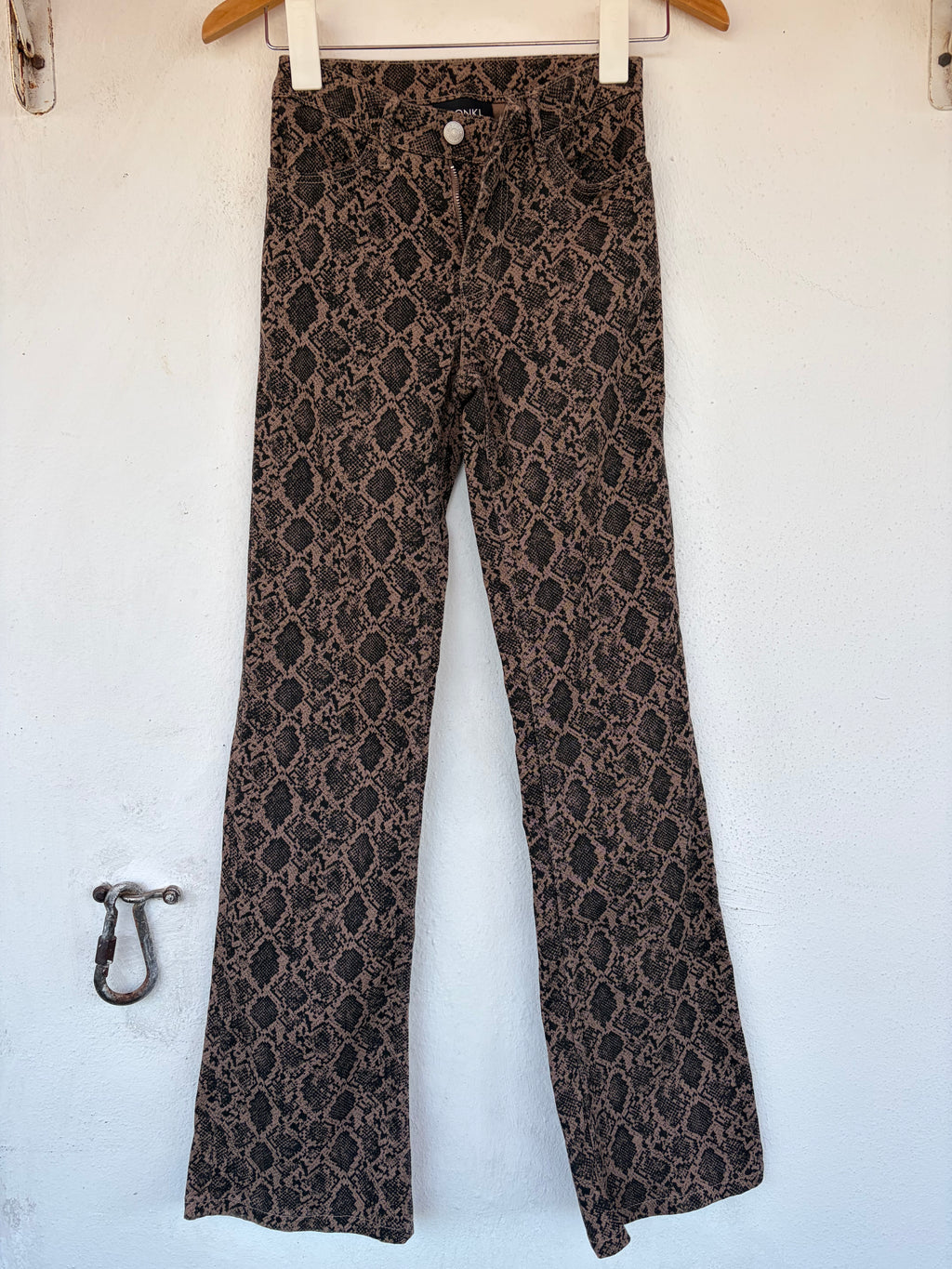 Monki snakeskin print jeans