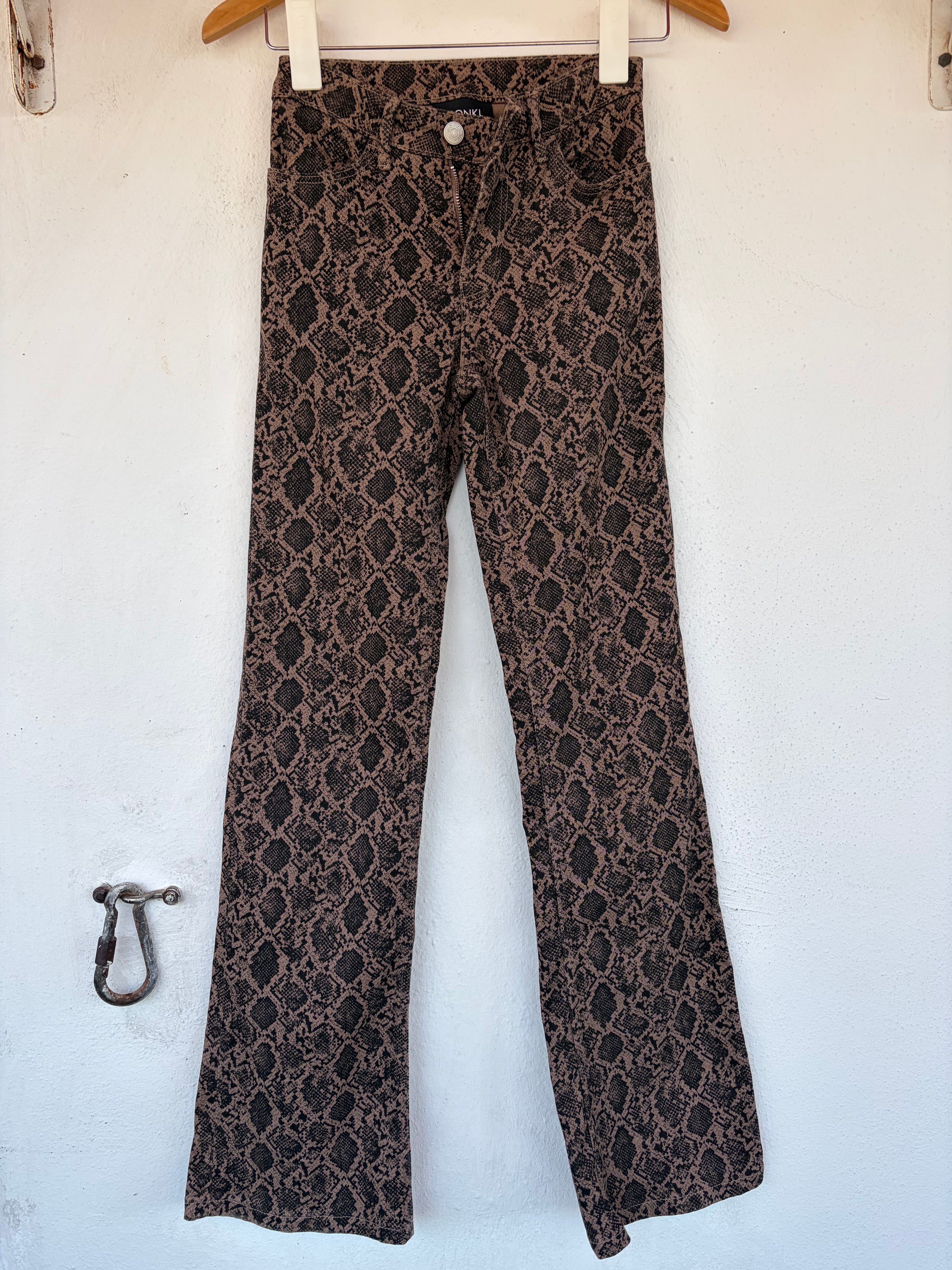 Monki snakeskin print jeans