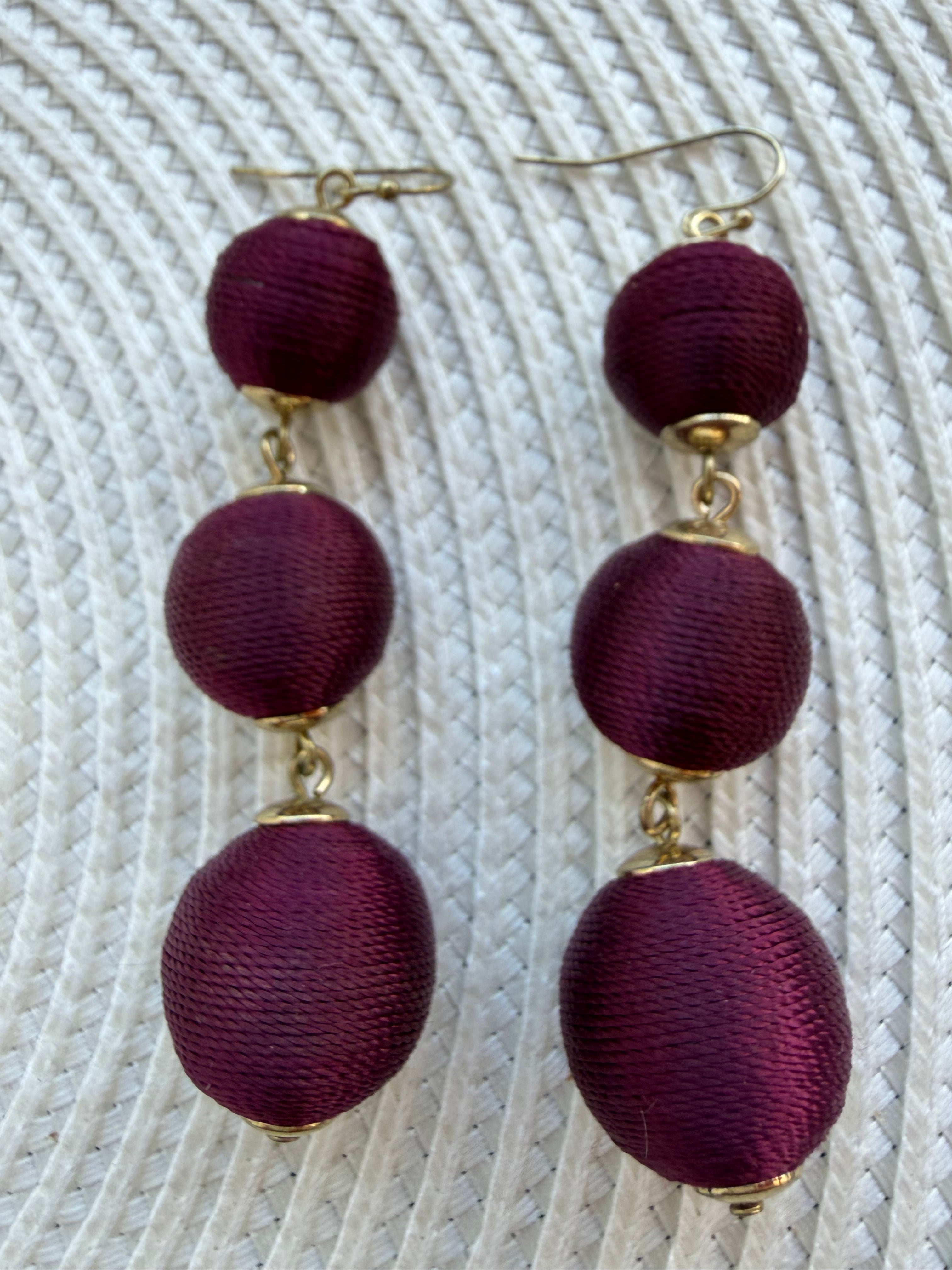 Triple ball drop earrings