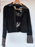 Cropped suede jacket