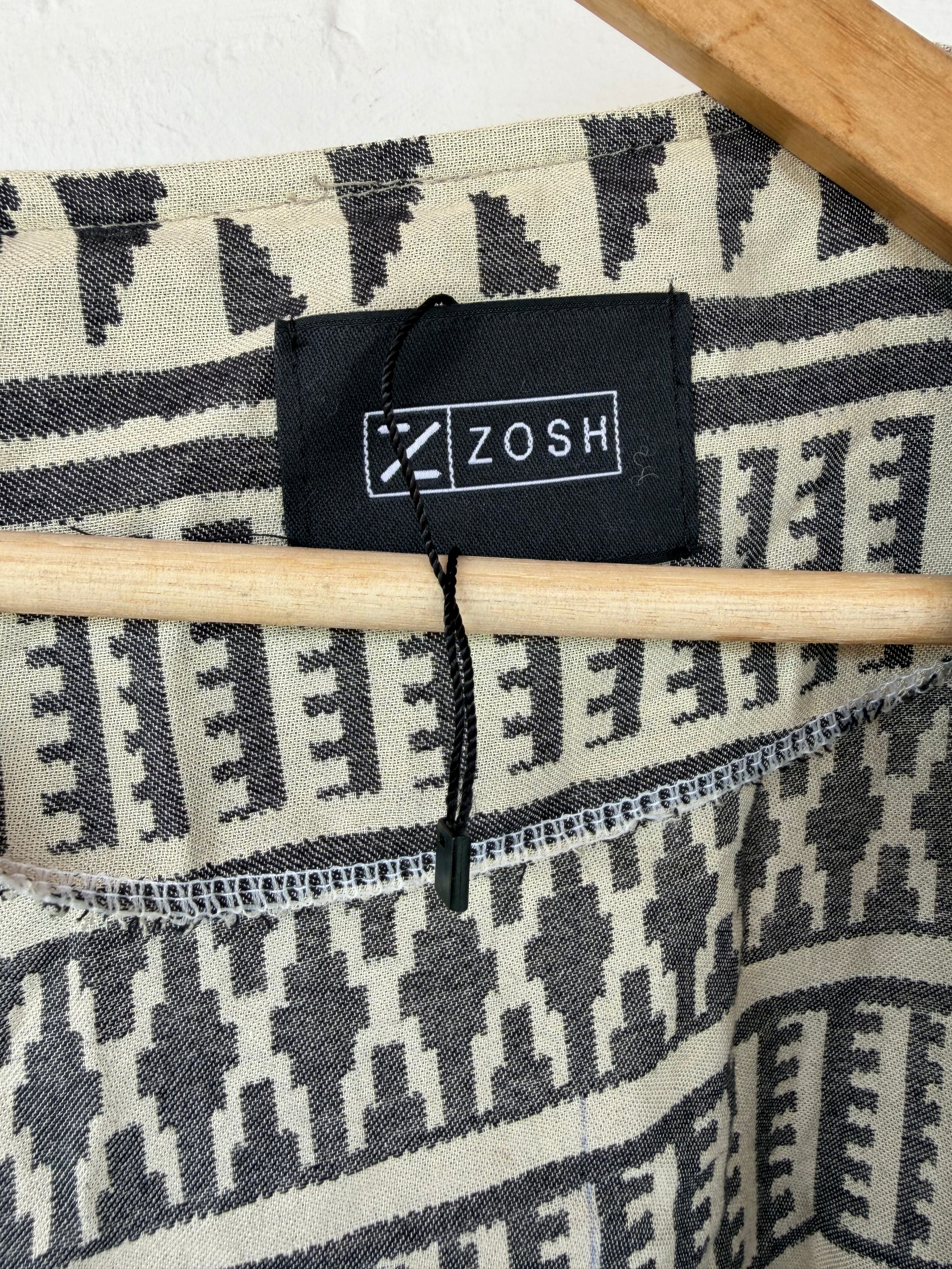 Boho-style knit poncho