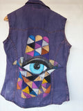 Hand-painted denim vest