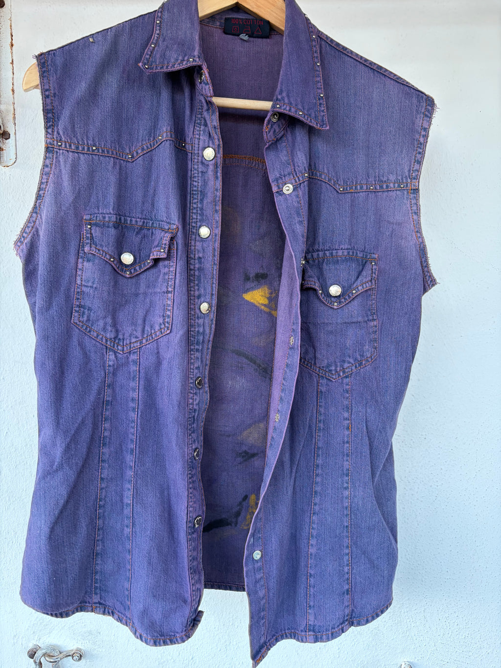 Hand-painted denim vest