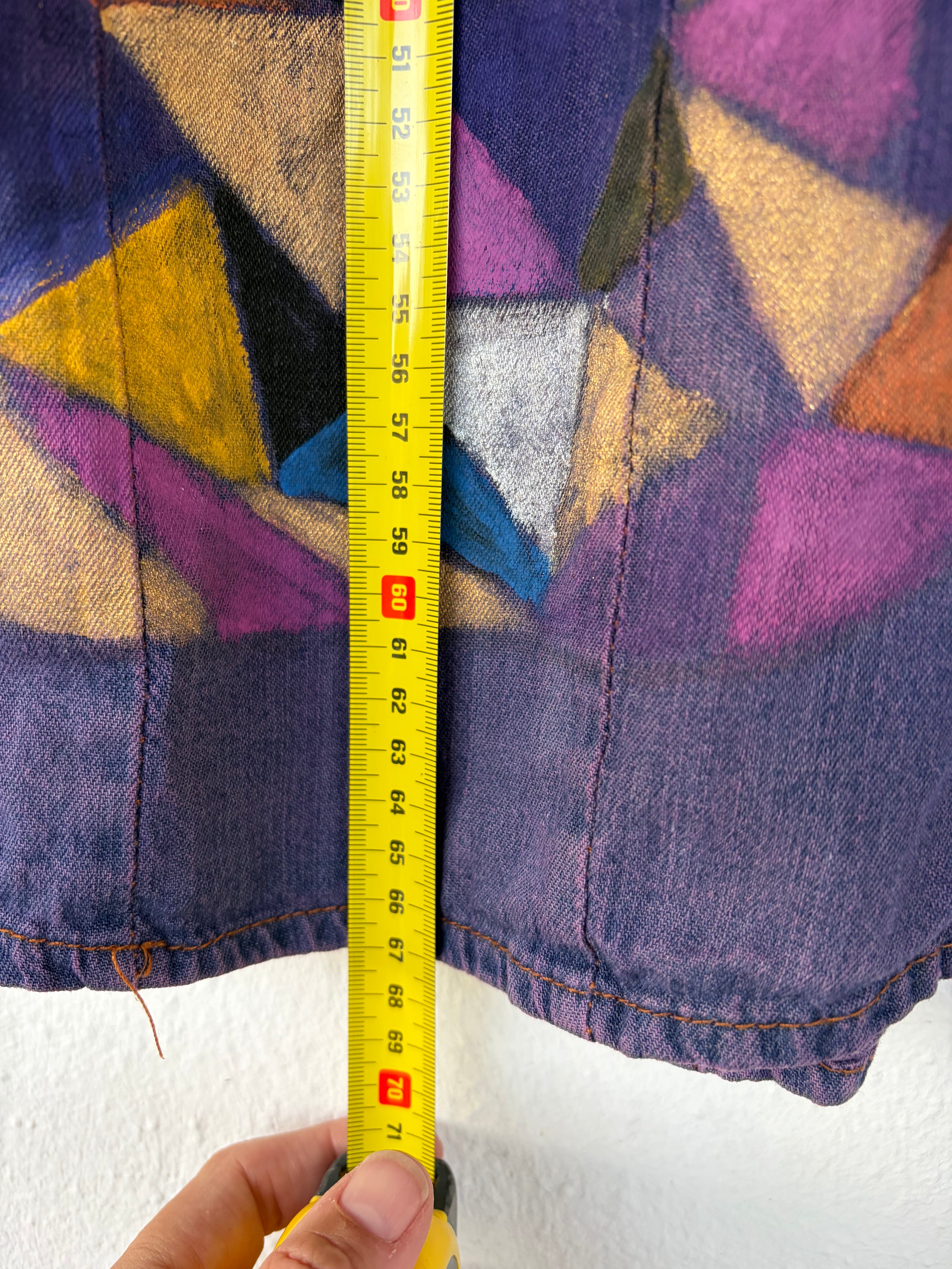 Hand-painted denim vest