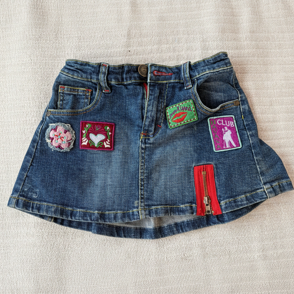 Mary-Kate & Ashley Embroidered Denim Skirt – Kids Size 8