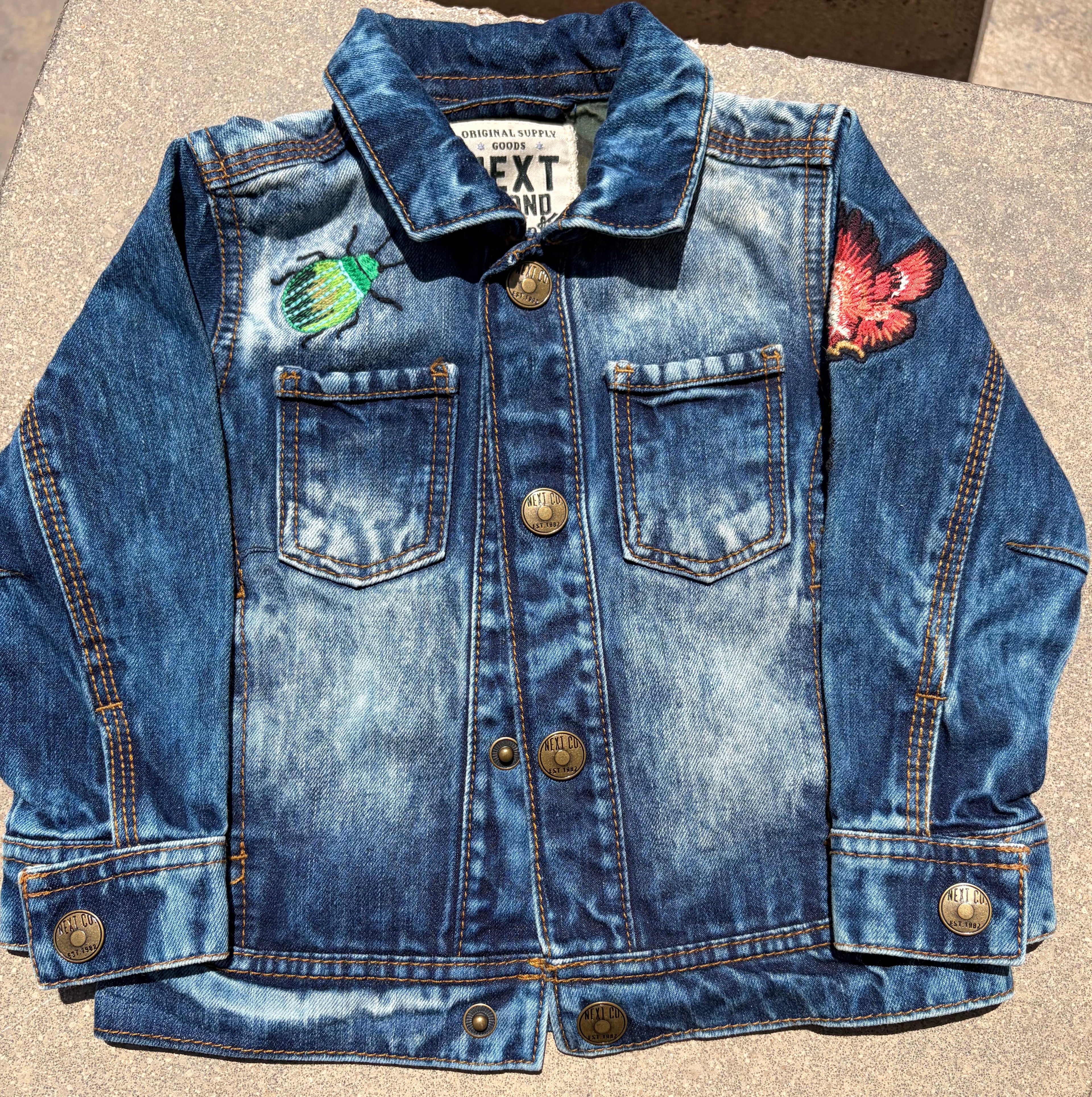 NEXT kids’ embroidered denim jacket
