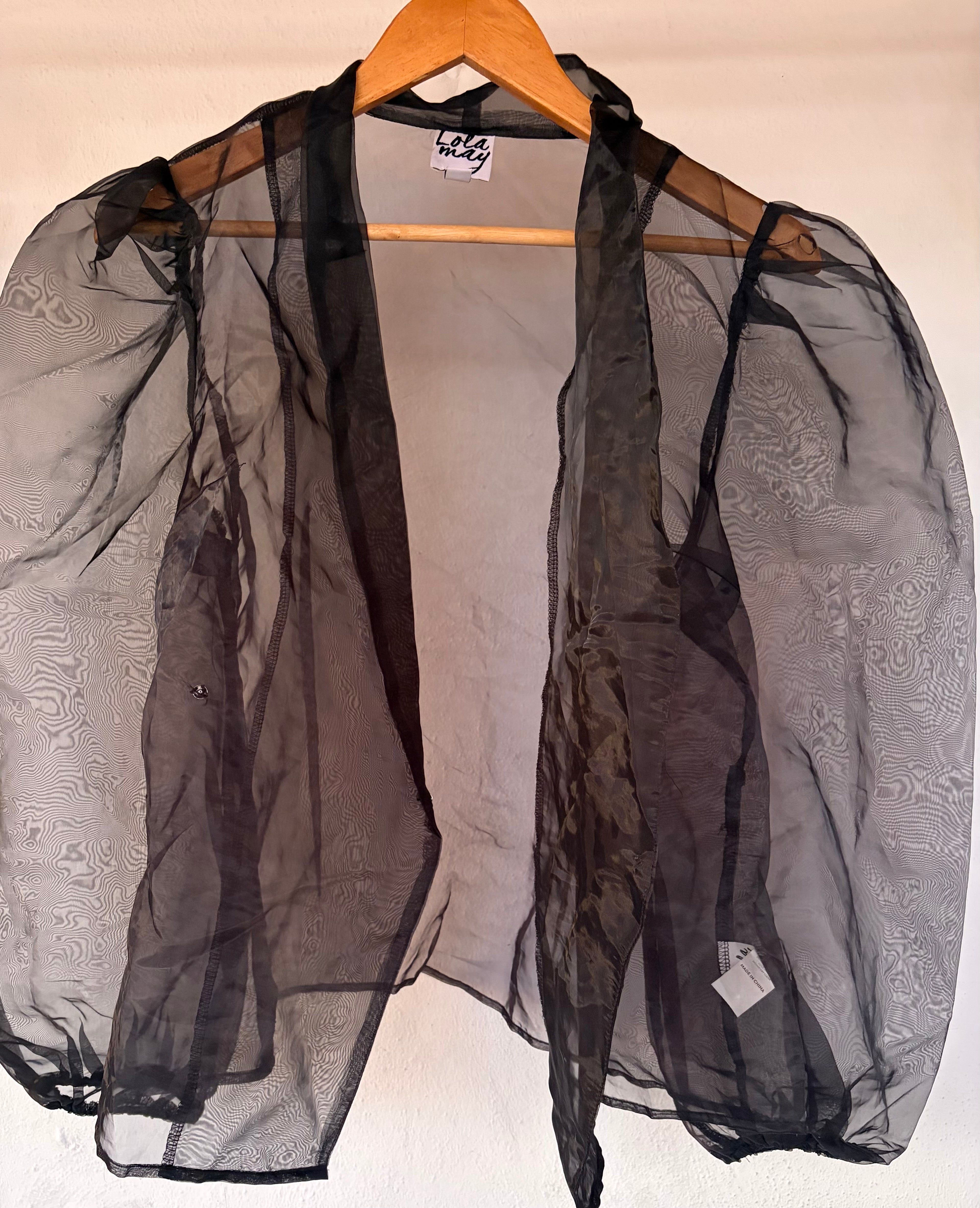 Lola May organza wrap blouse