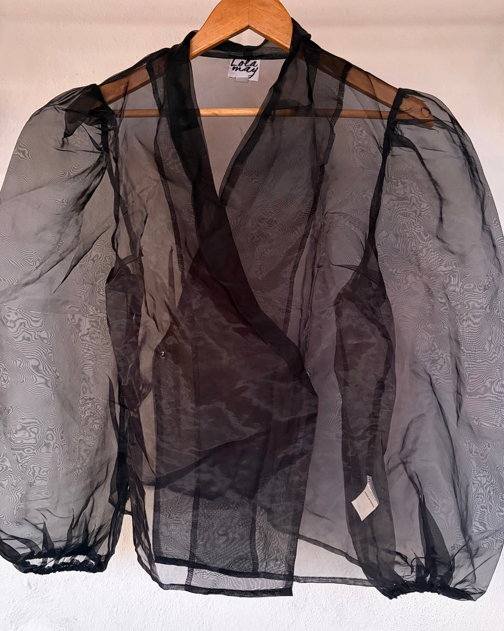 Lola May organza wrap blouse