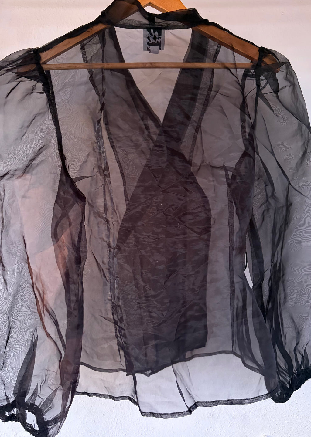 Lola May organza wrap blouse
