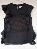 Ralph Laurent flutter sleeve lave blouse