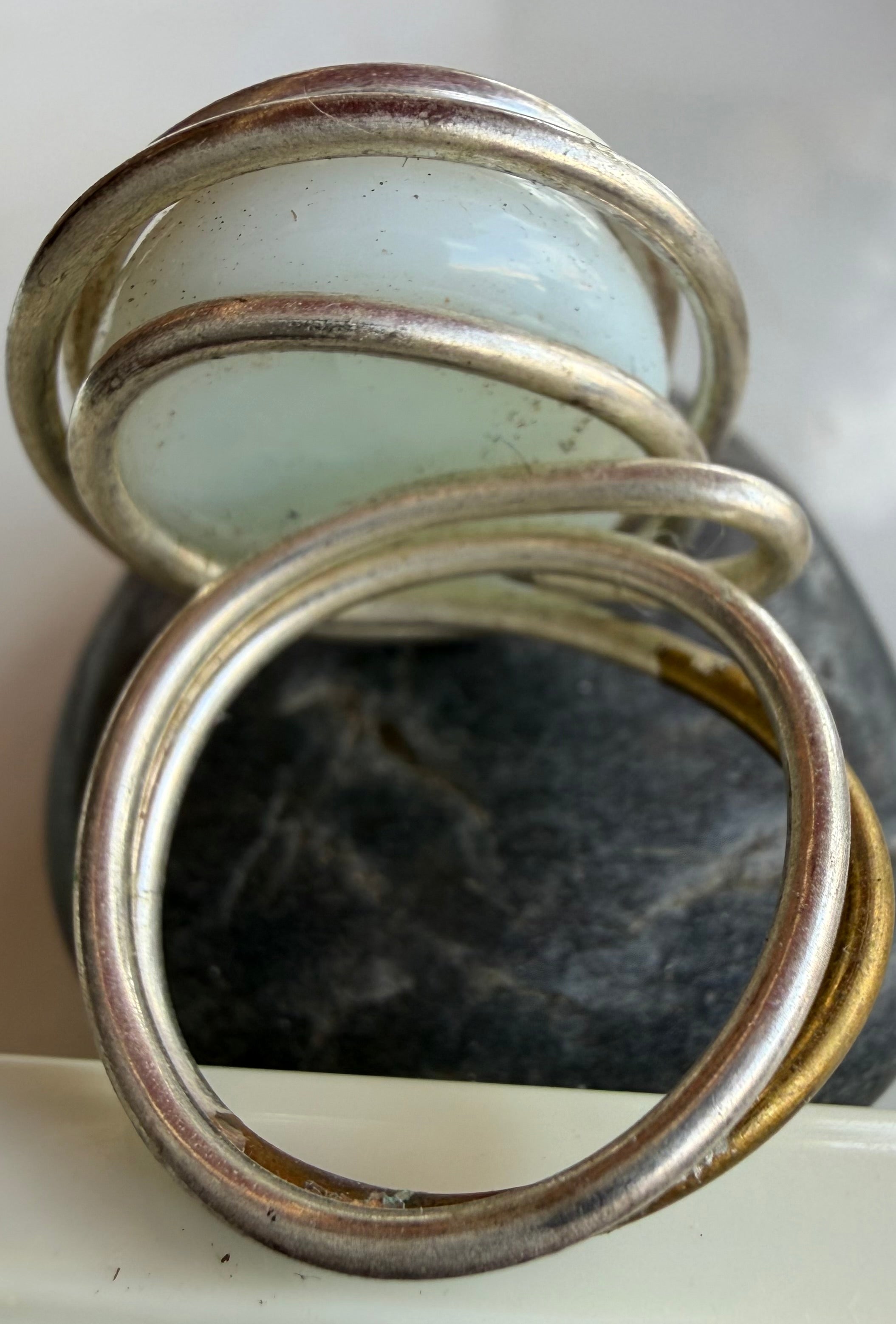 Wire-wrapped gemstone ring