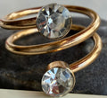 Gold spiral bypass ring