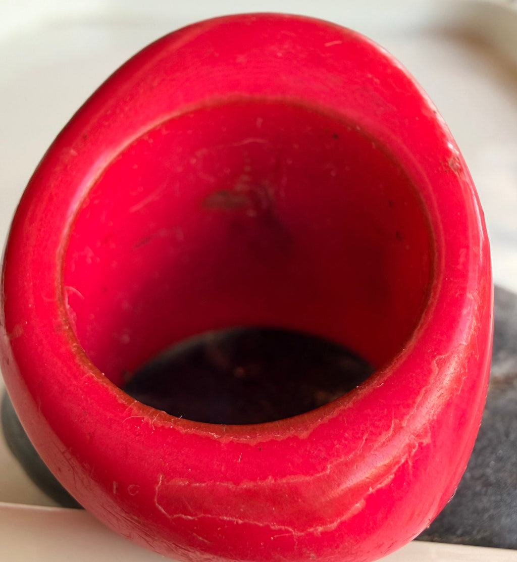 Red dome statement ring