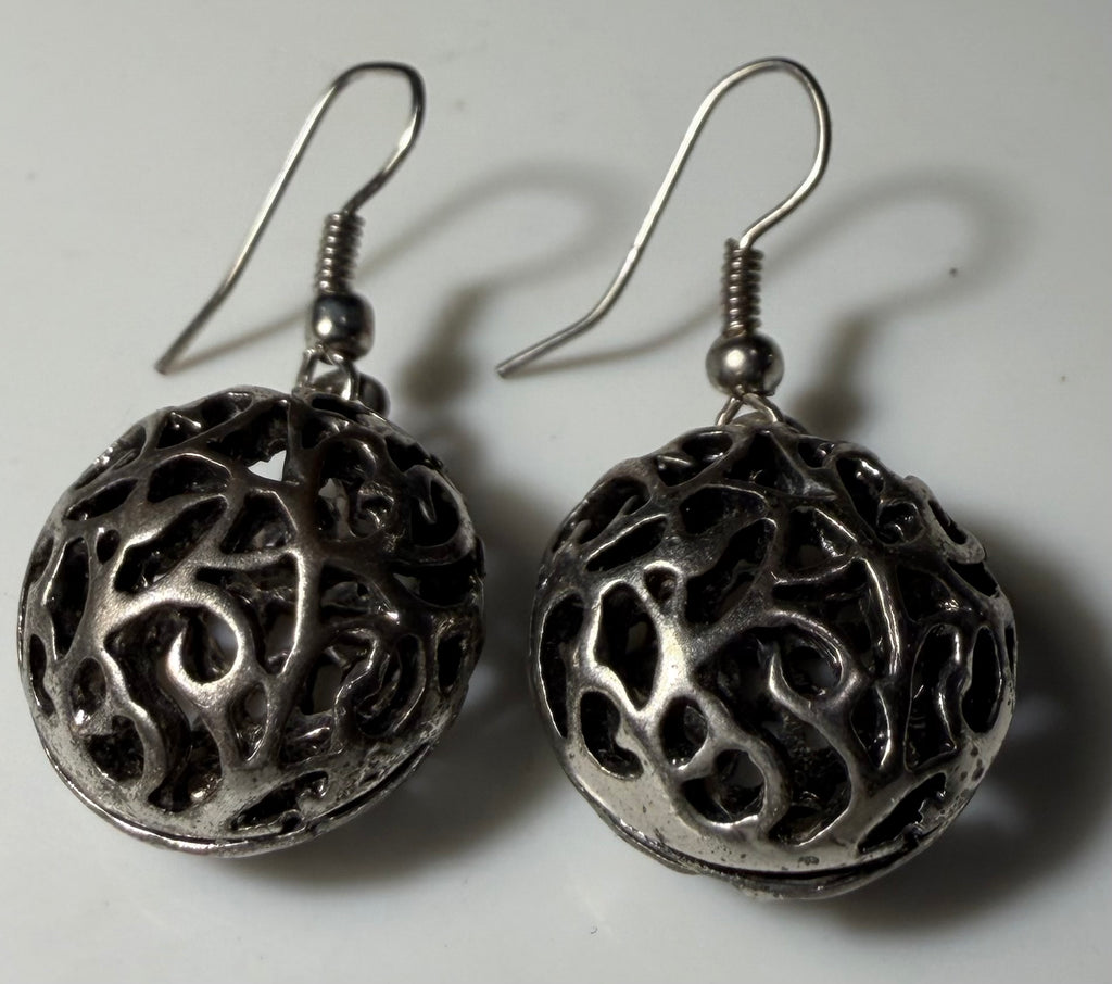 Filigree ball drop earrings