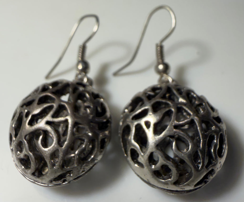 Filigree ball drop earrings