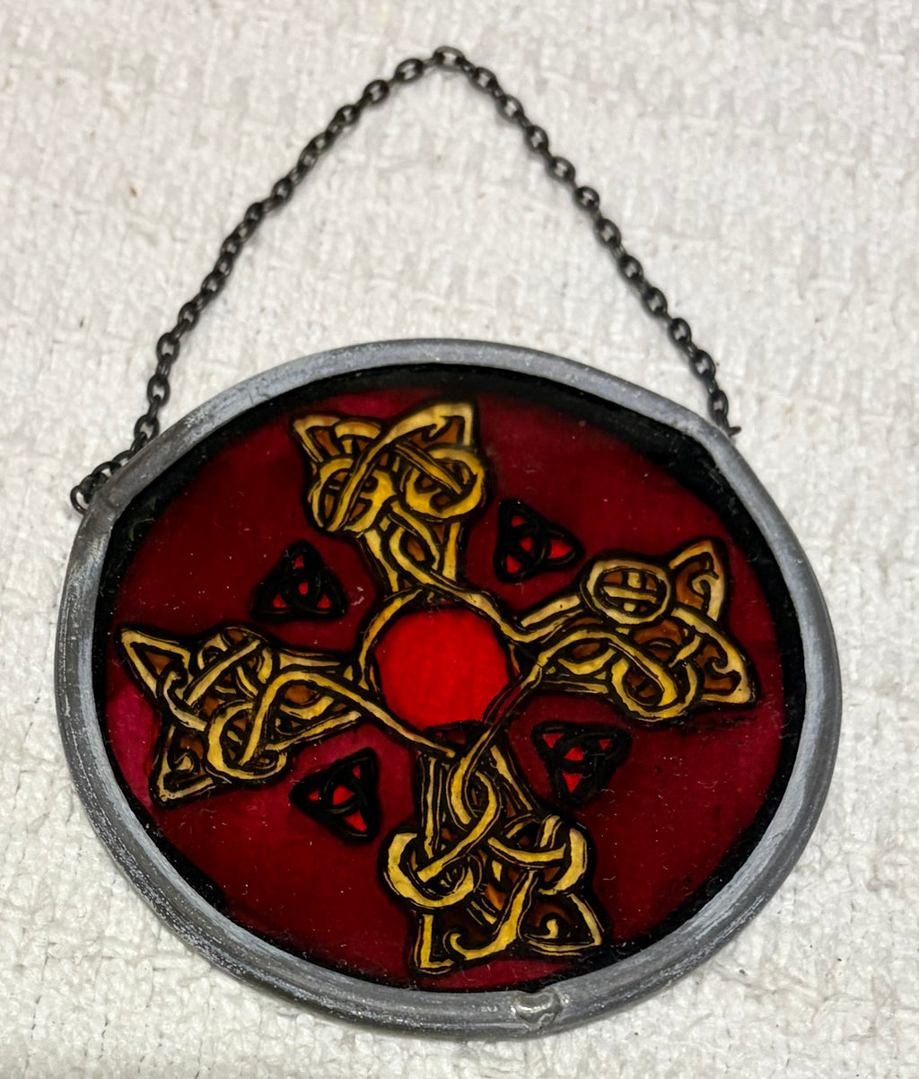Winged heart stained glass