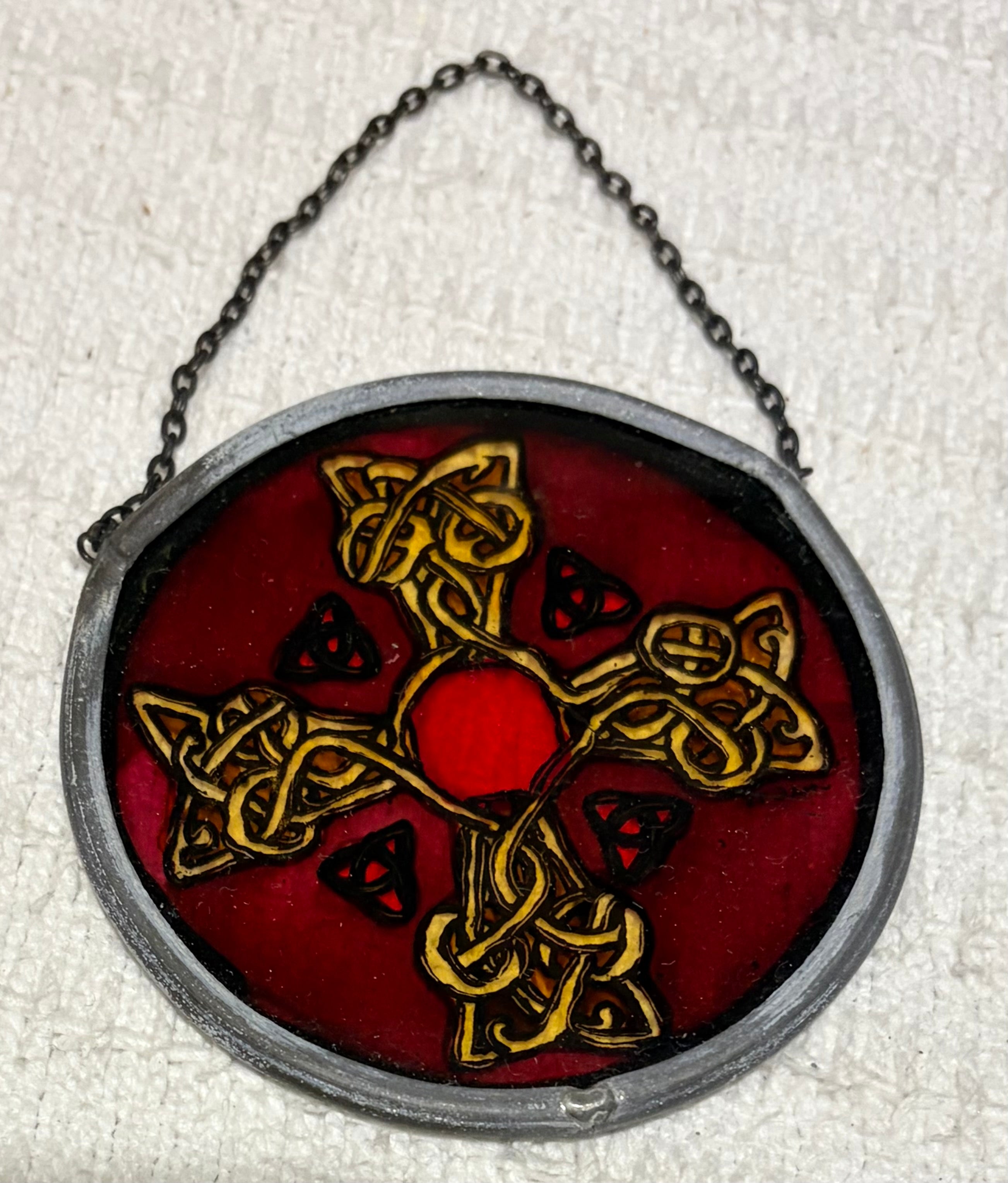 Winged heart stained glass