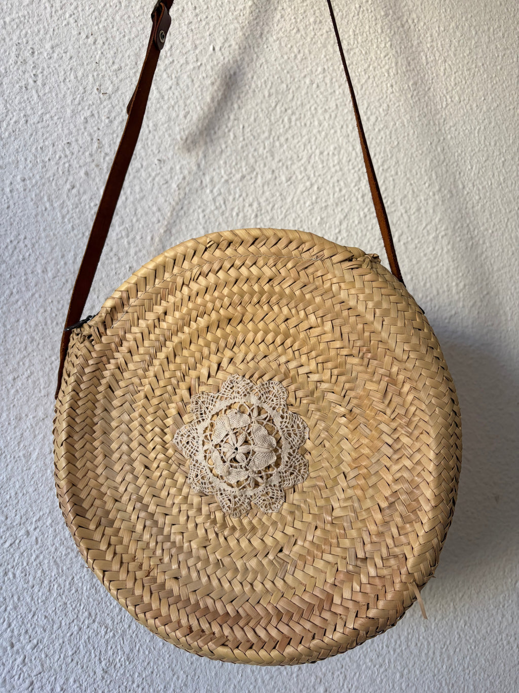 Handwoven straw bag