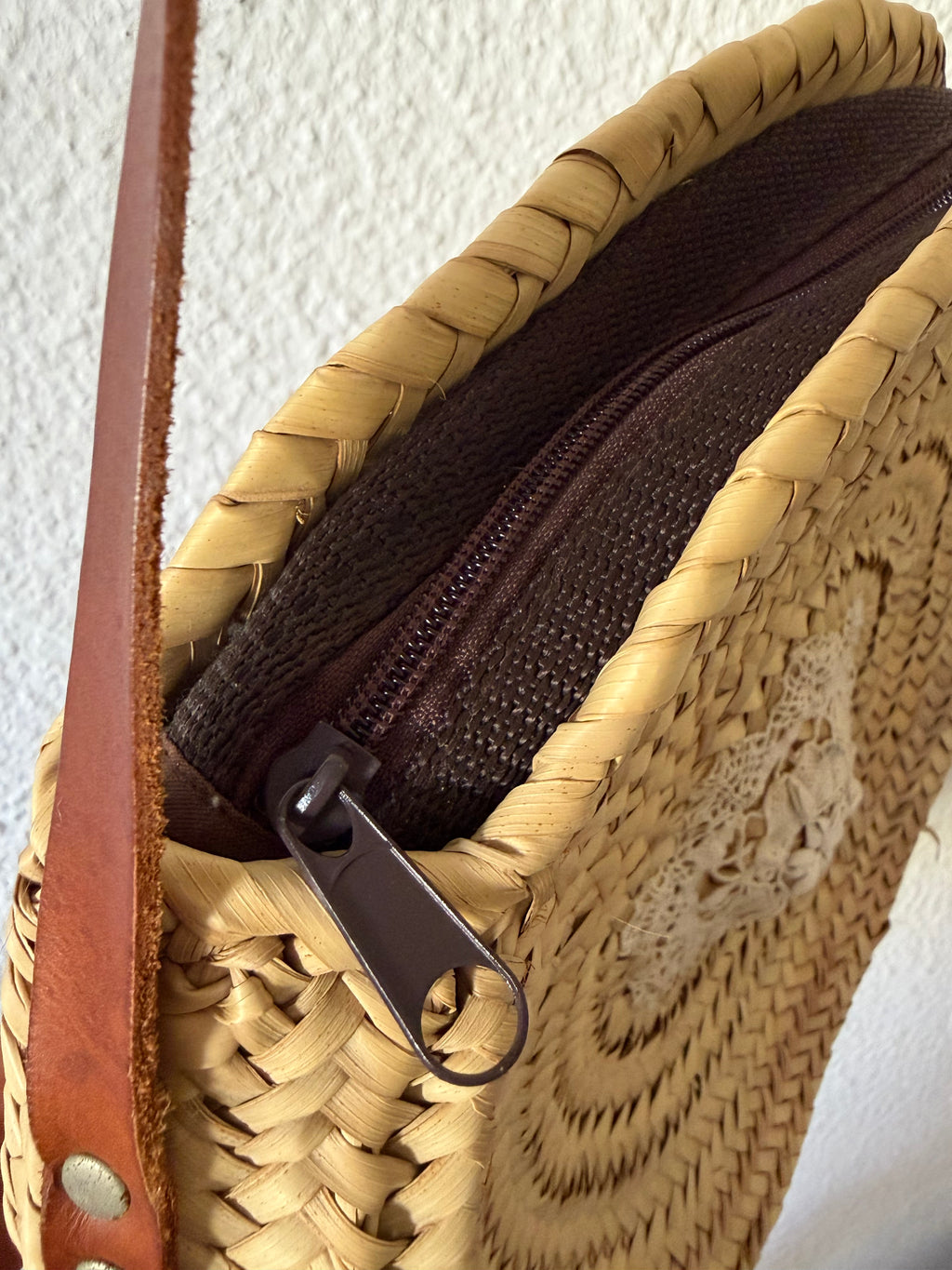 Handwoven straw bag