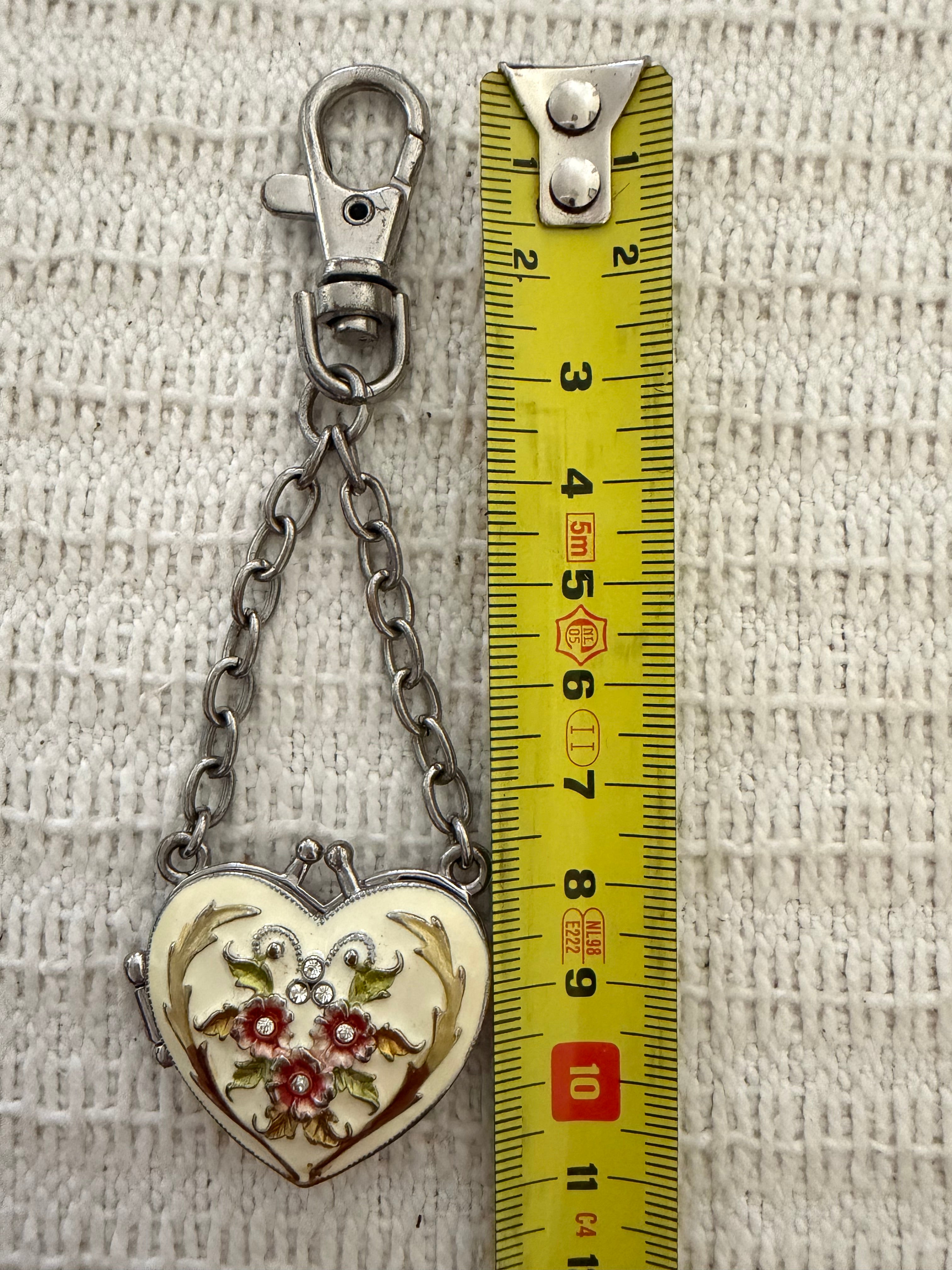 Heart mirror locket key-chain