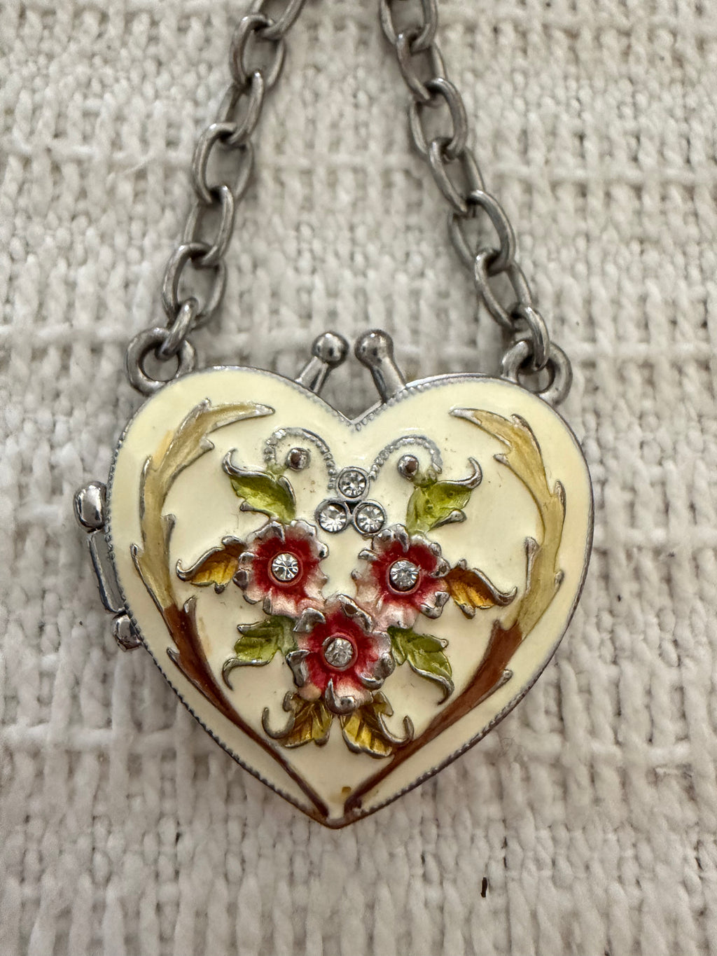 Heart mirror locket key-chain
