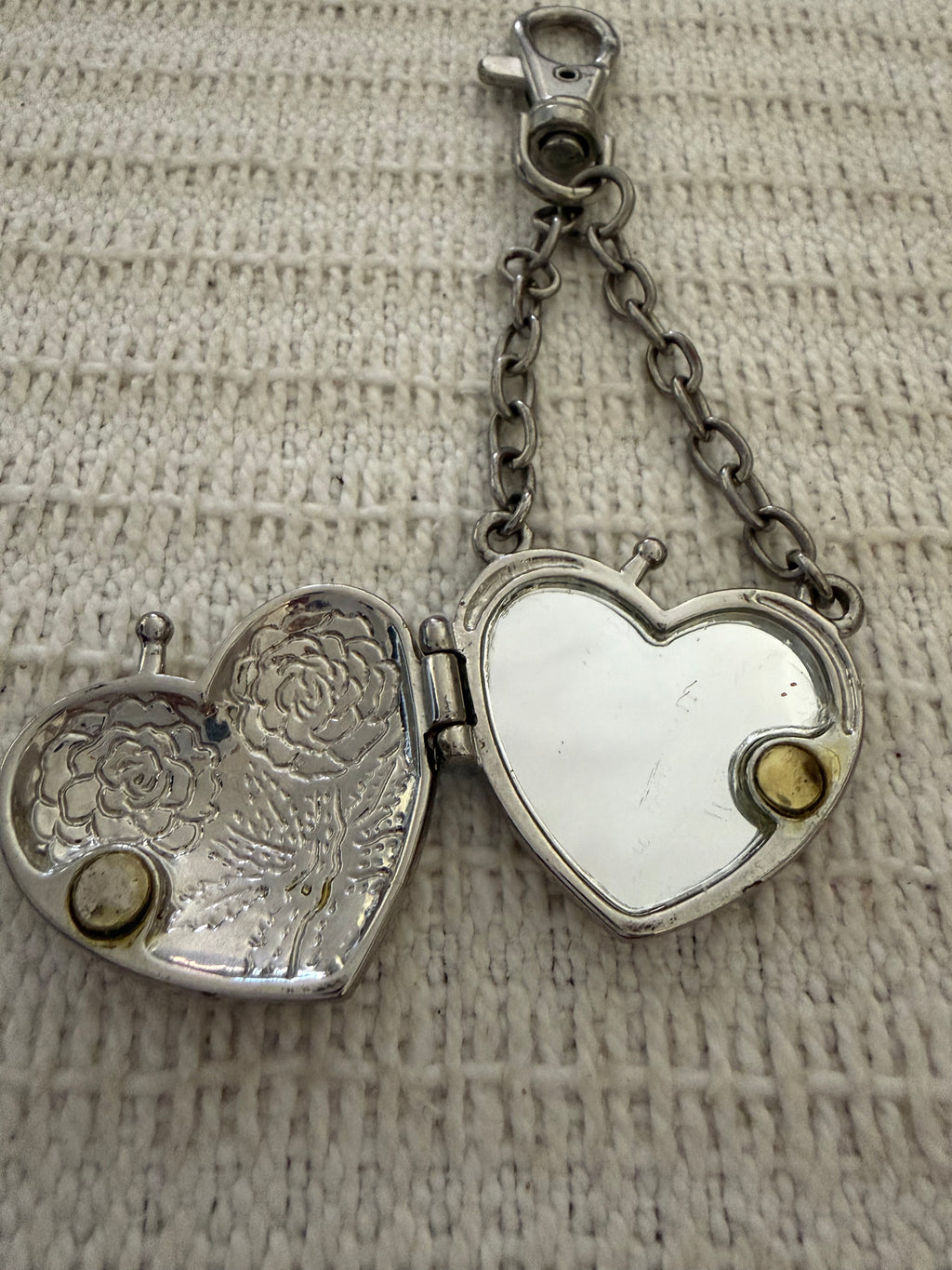 Heart mirror locket key-chain