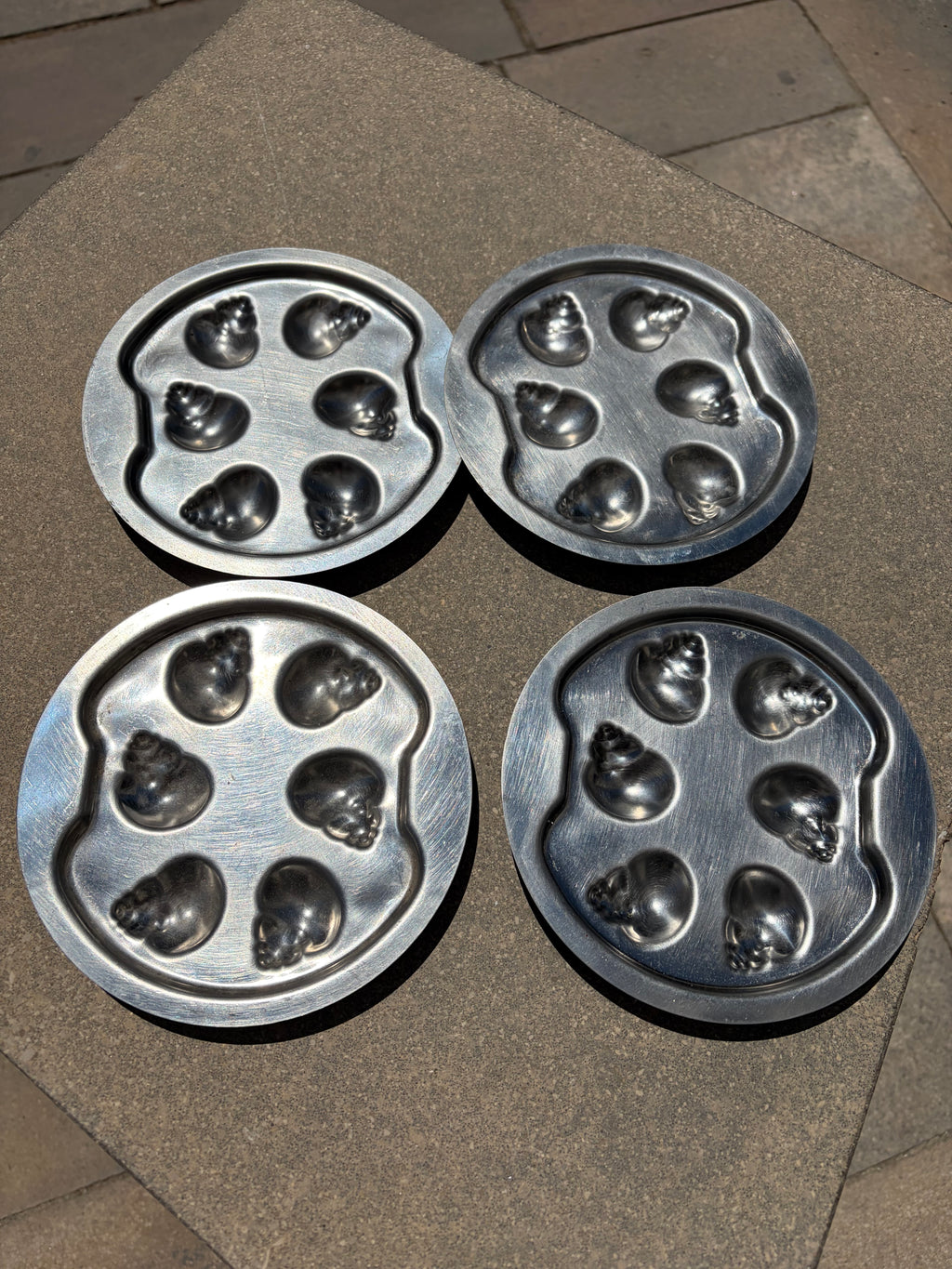 4 Escargot (snail)serving plates