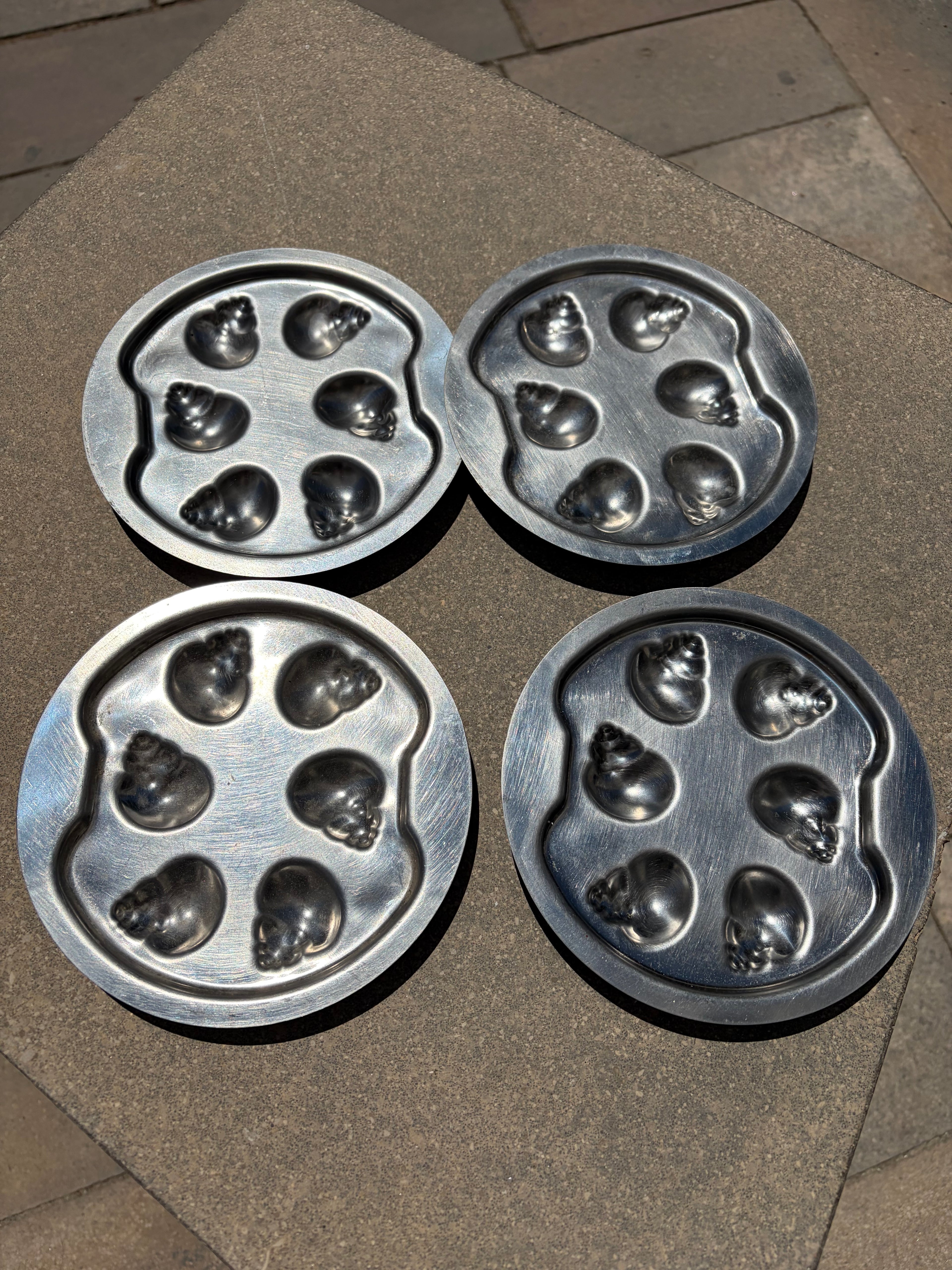 4 Escargot (snail)serving plates