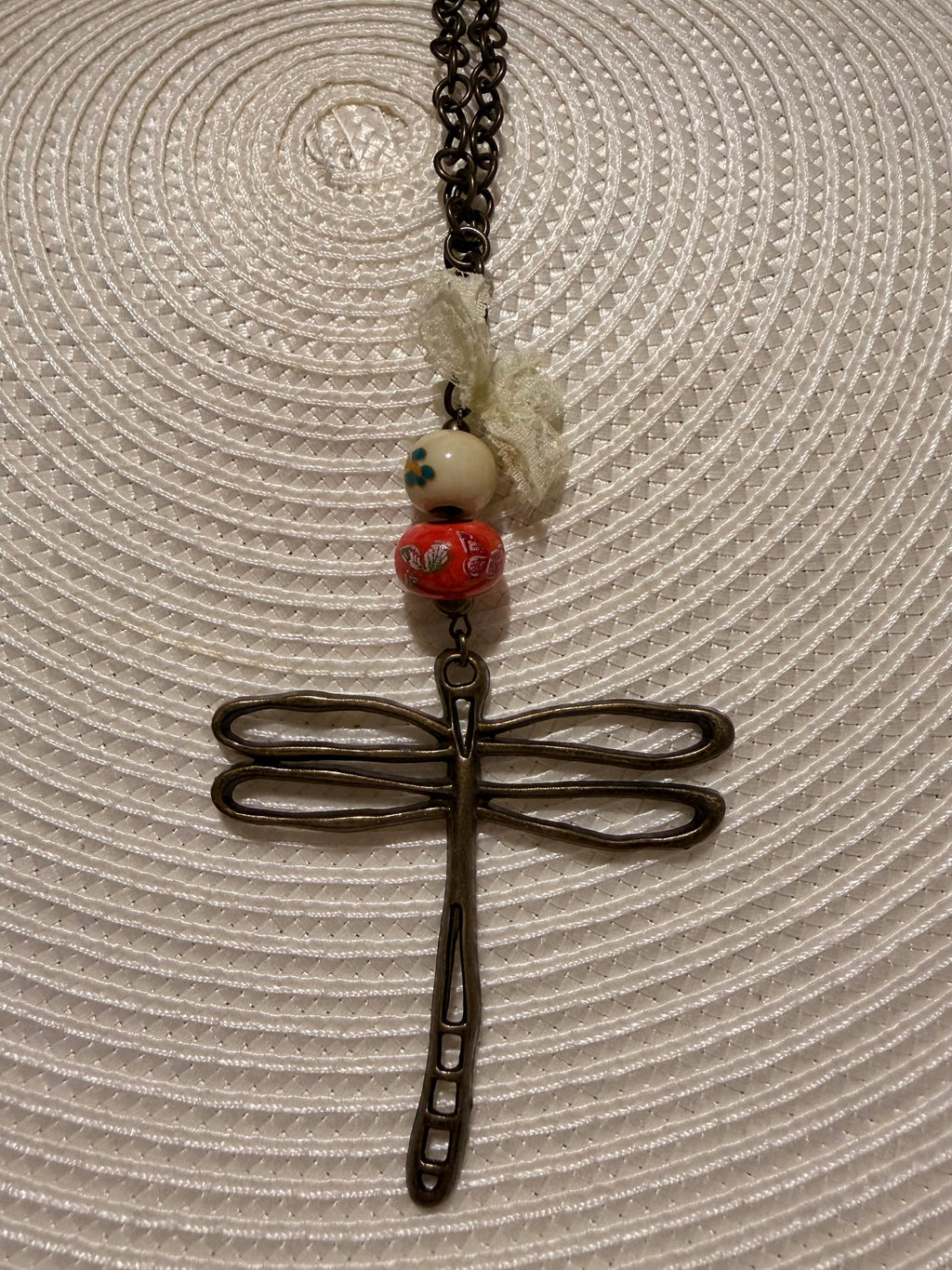 Necklace with dragonfly pendant