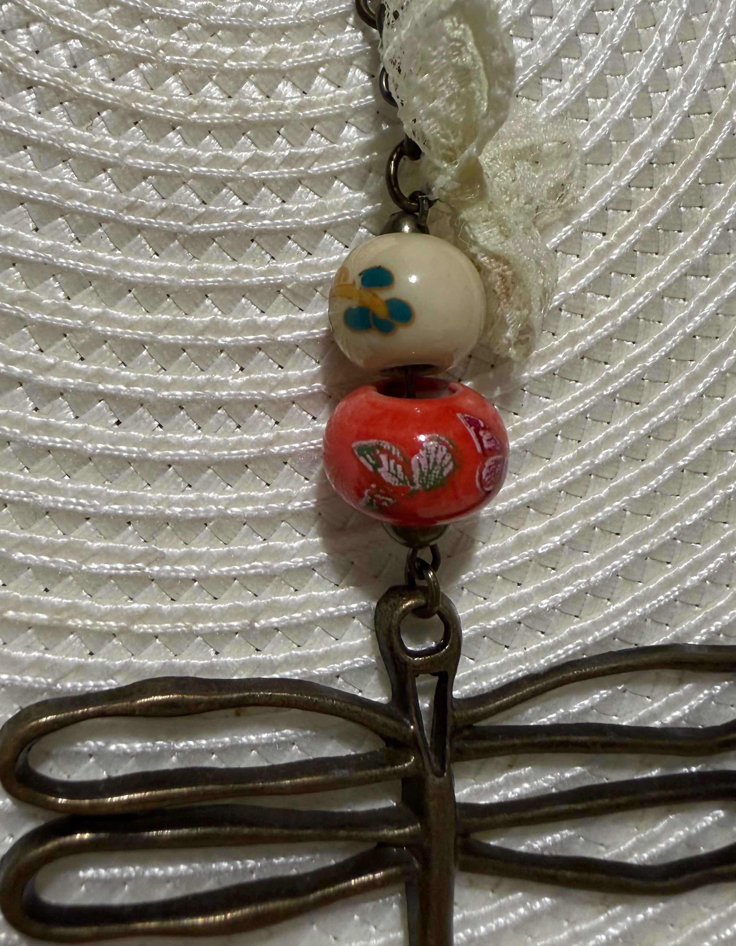 Necklace with dragonfly pendant